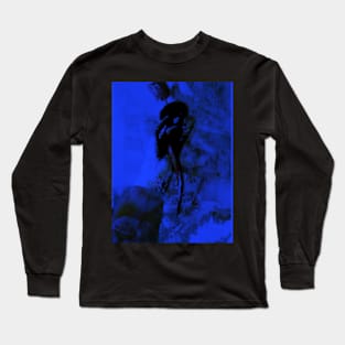 Special processing. For you roses, and dark price I keep for myself. Hand holding rose with dagger end. Blue. Long Sleeve T-Shirt